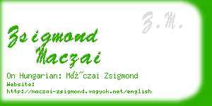 zsigmond maczai business card